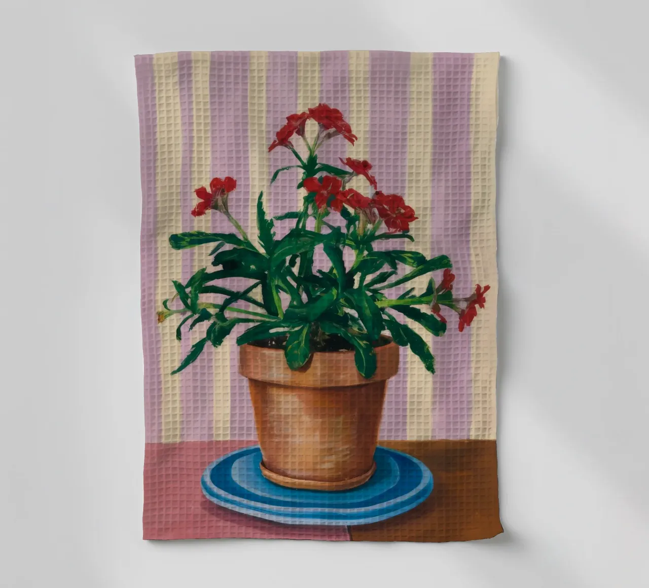 Terracotta Pot Striped Wall tea towel by Muse Artworks