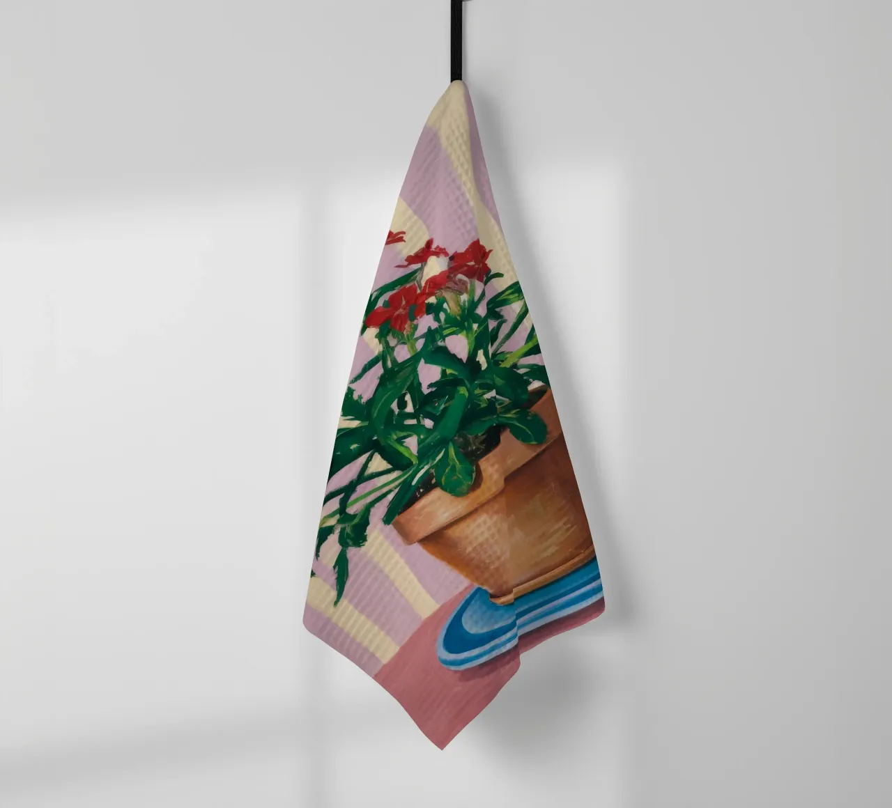 Terracotta Pot Striped Wall tea towel by Muse Artworks