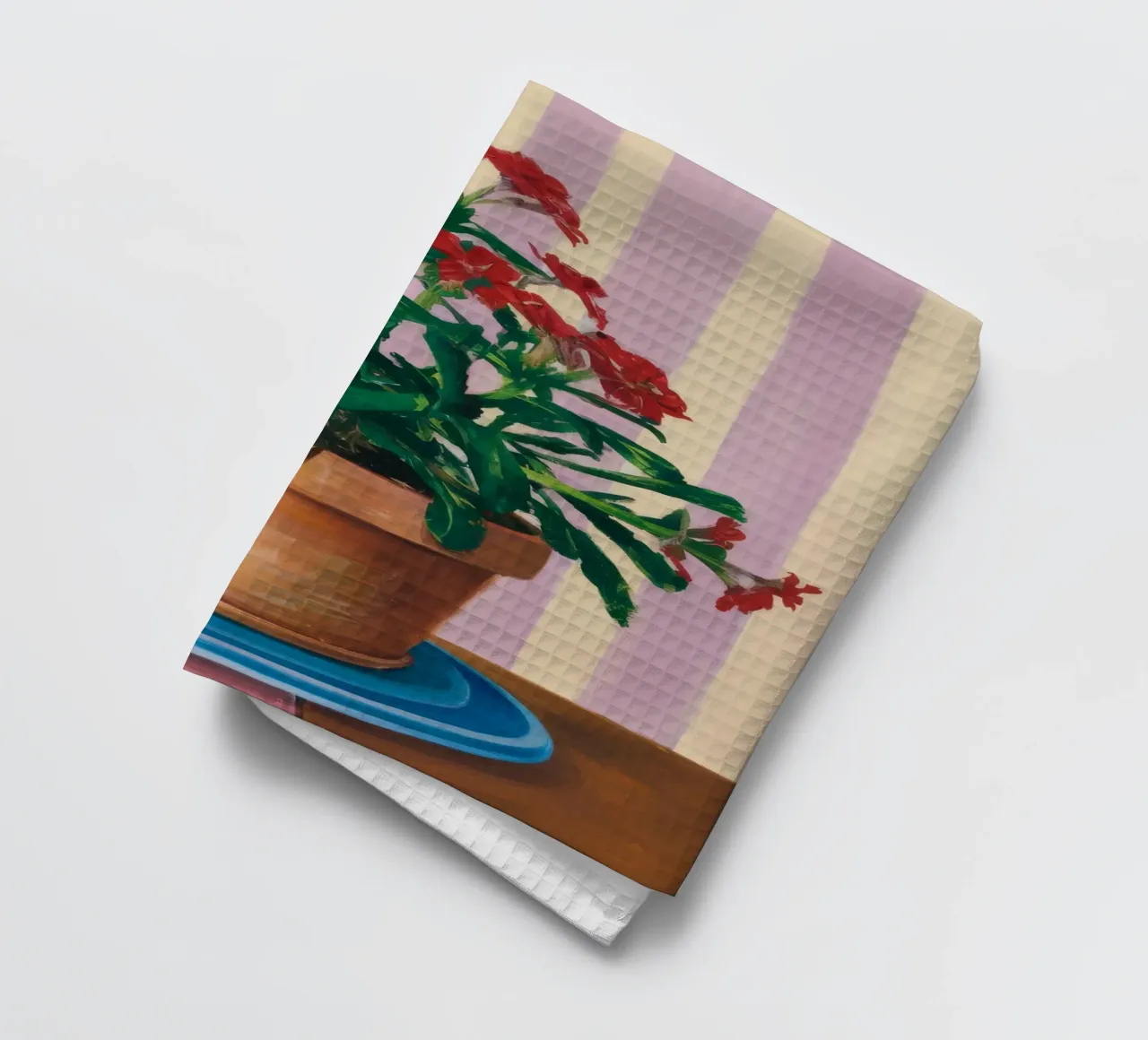 Terracotta Pot Striped Wall tea towel by Muse Artworks