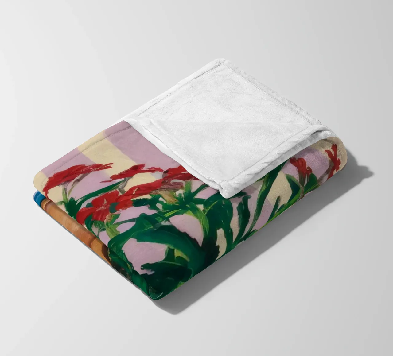 Terracotta Pot Striped Wall fleece blanket by Muse Artworks