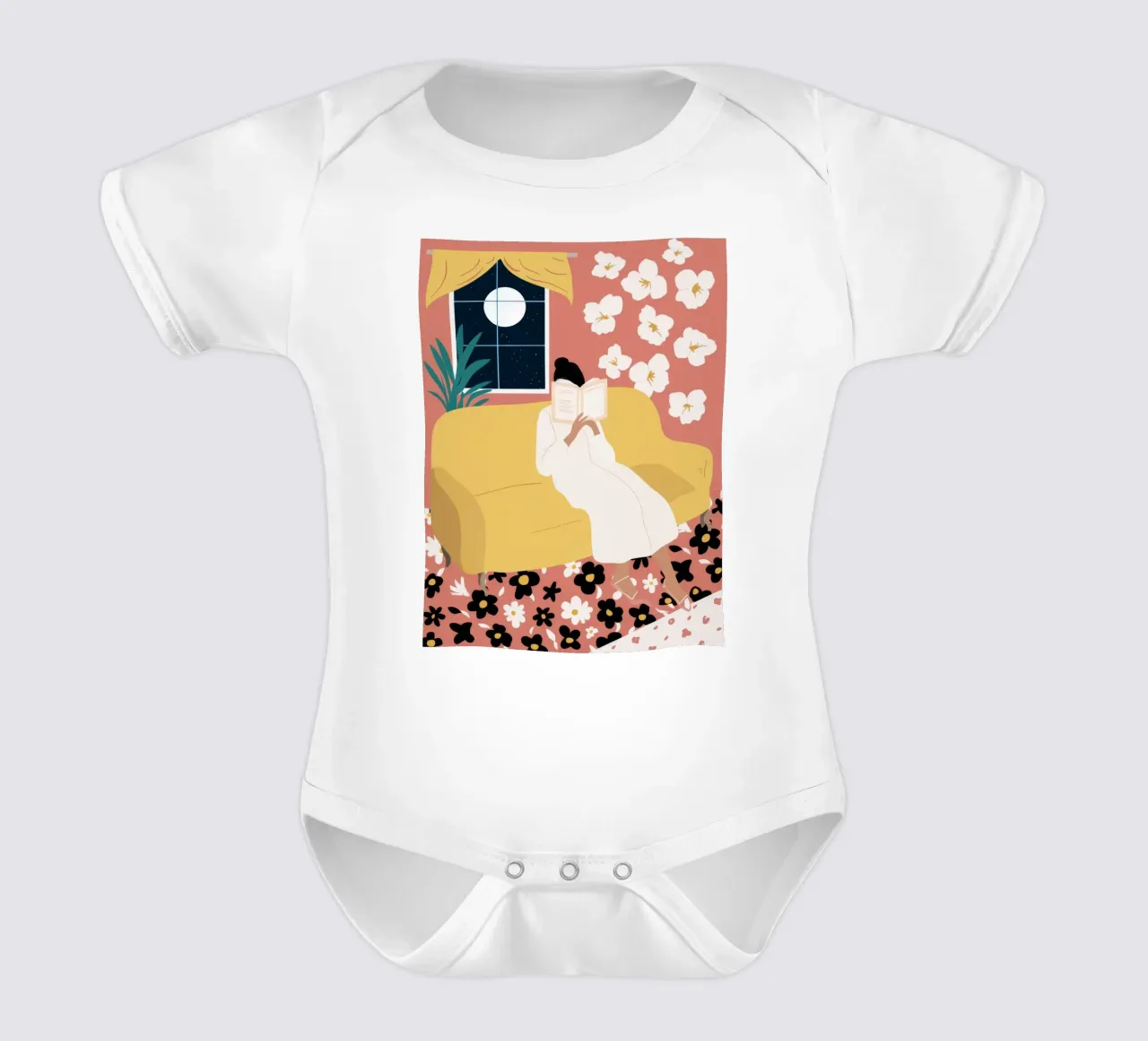 Divano gatto bianco body neonato maniche corte da Peak Delusion