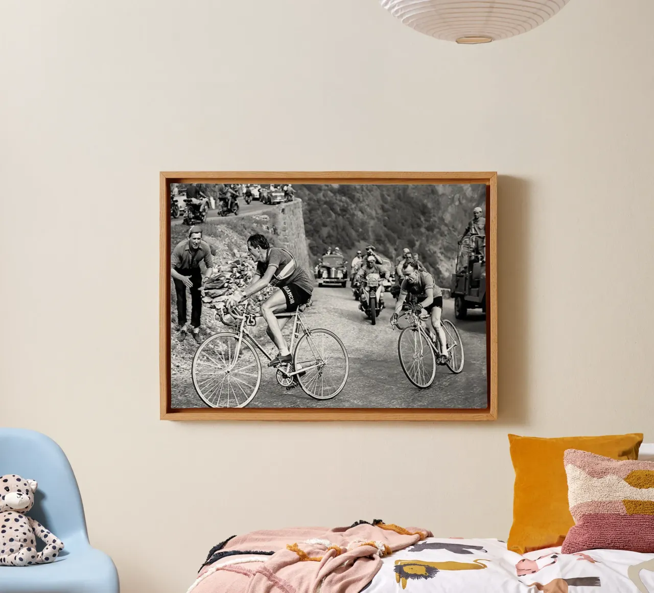 Tour de France Nero Bianco Stampa tela con Cornice a cassetta da Classicprint