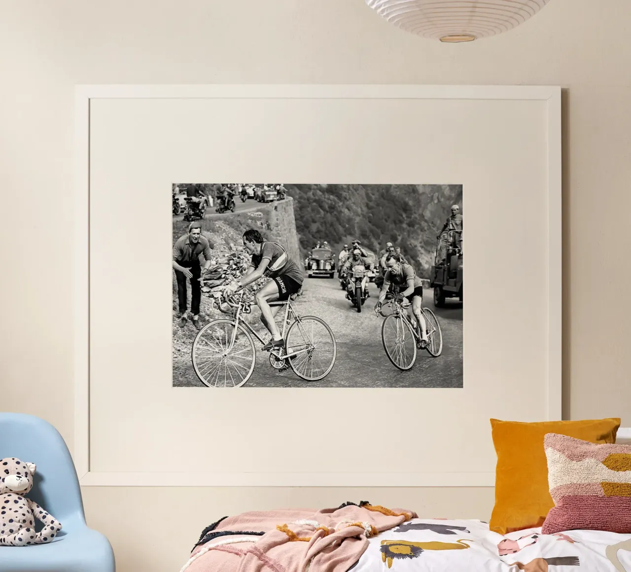 Tour de France Nero Bianco Stampa poster con telaio in alluminio da Classicprint