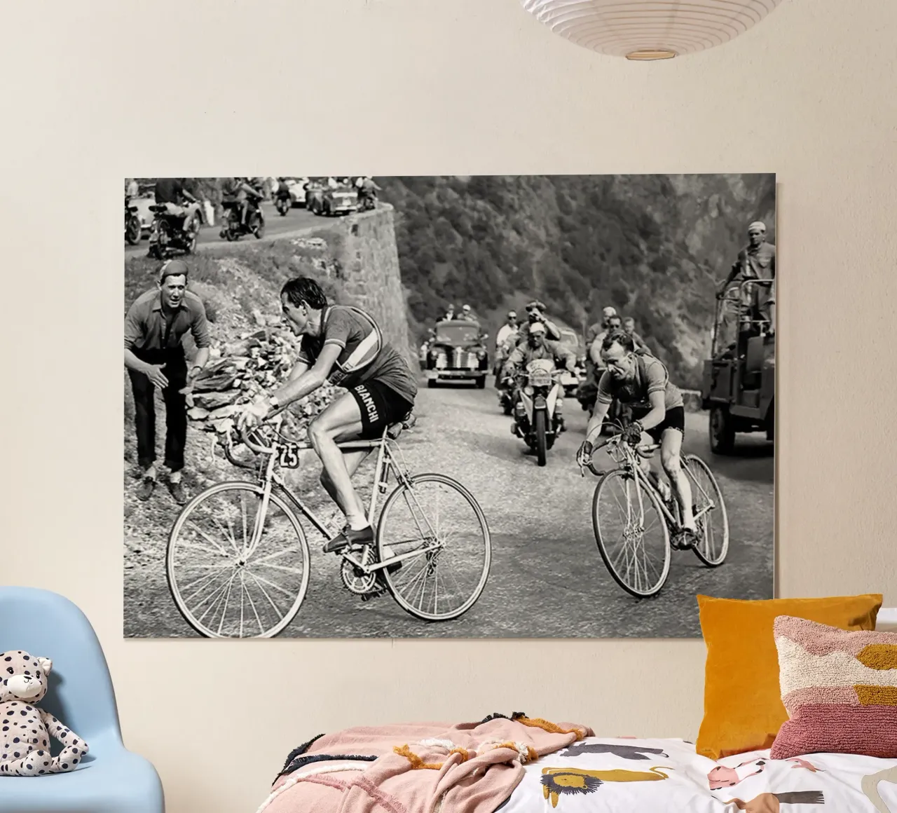 Tour de France Nero Bianco Stampa poster con telaio in alluminio da Classicprint