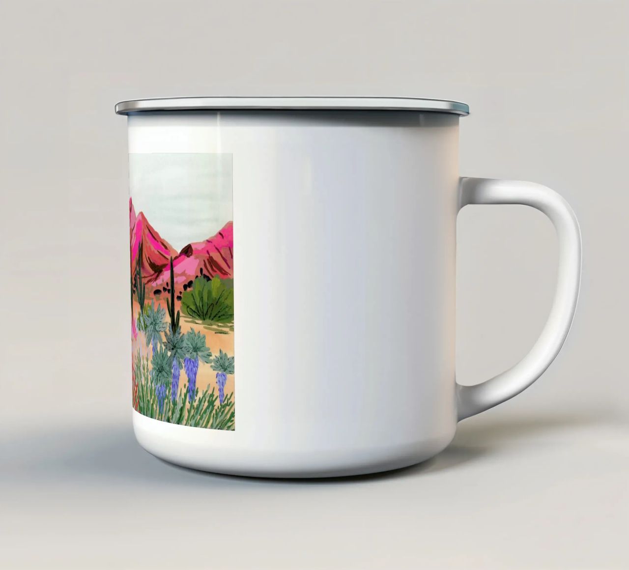 Bright Desert tazza in smalto da Sarah Gesek