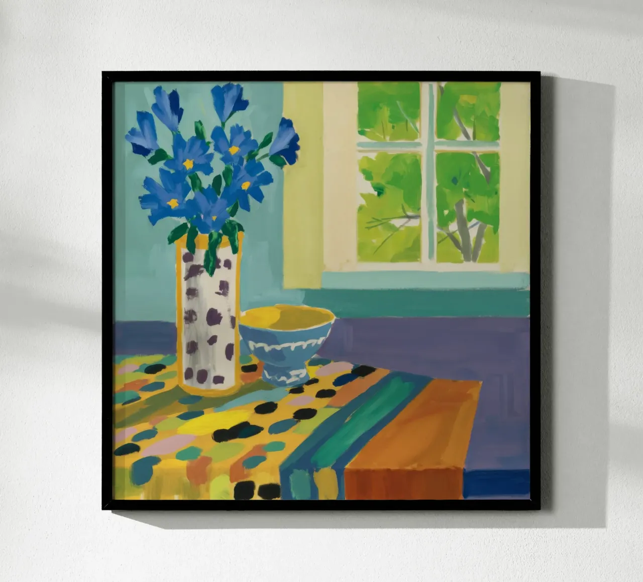 Blue Vase Window View Poster von Stone Decade