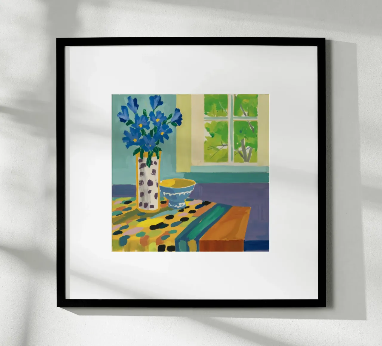 Blue Vase Window View Poster von Stone Decade