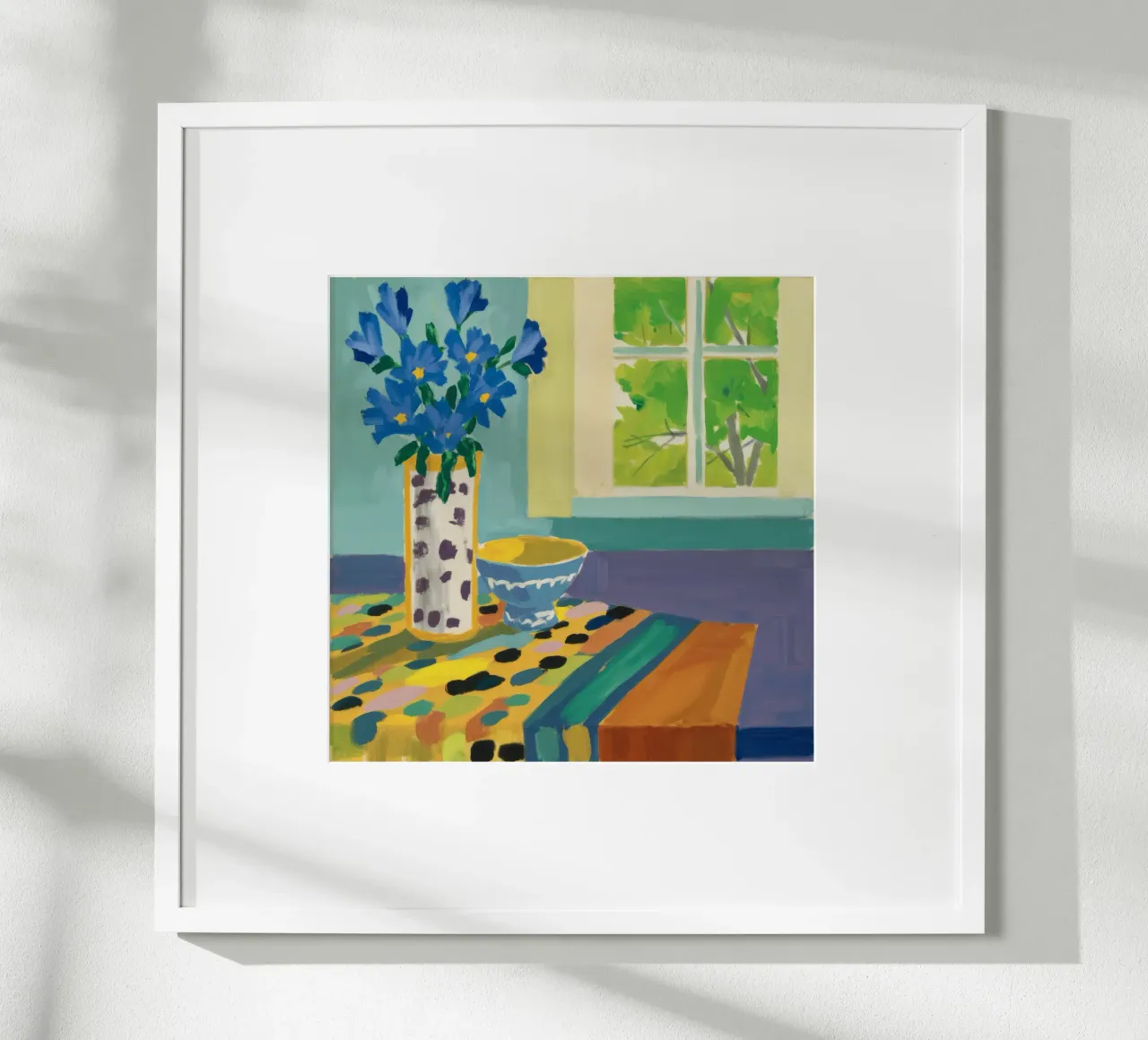 Blue Vase Window View Poster von Stone Decade