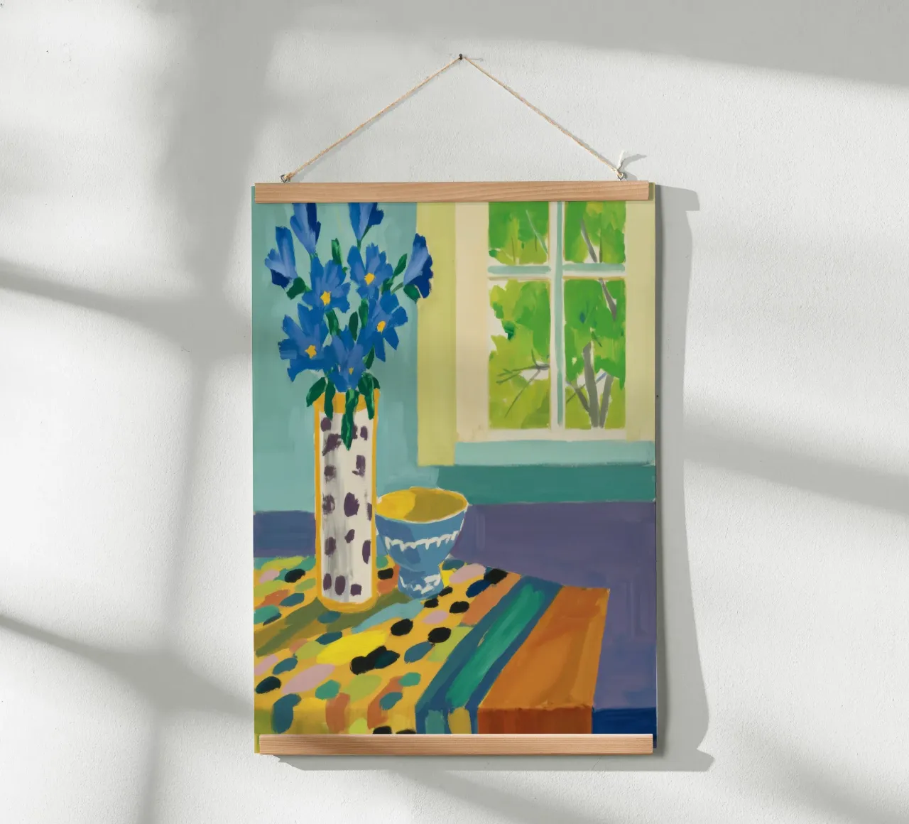 Blue Vase Window View Poster von Stone Decade