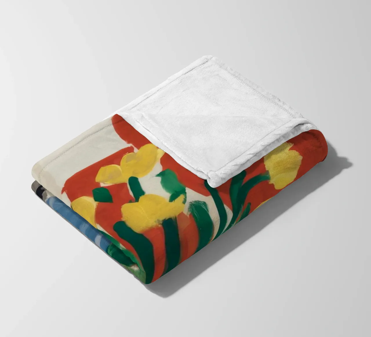 Natura morta a scacchi gialli coperta in pile da Muse Artworks