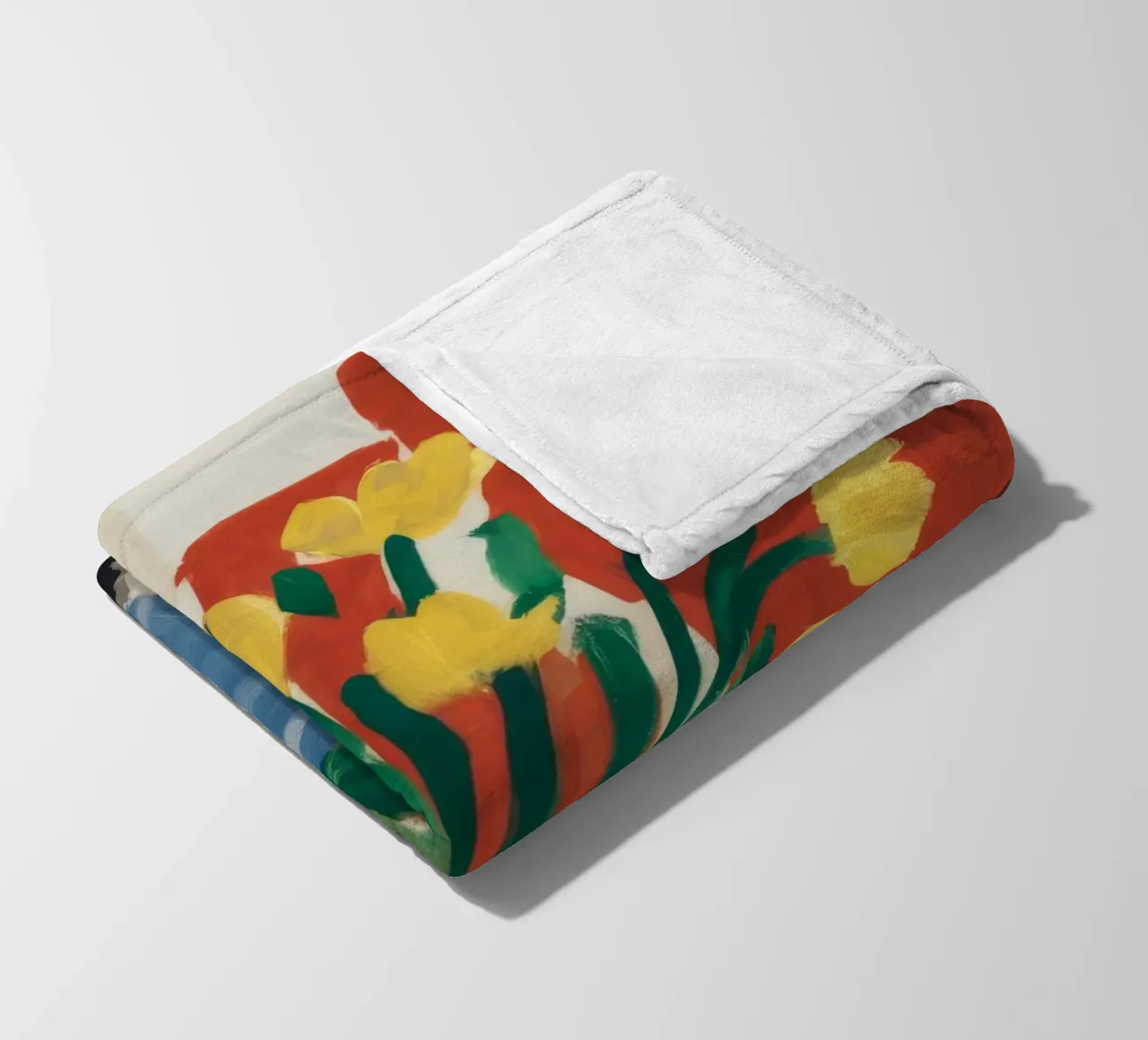 Natura morta a scacchi gialli coperta in pile da Muse Artworks