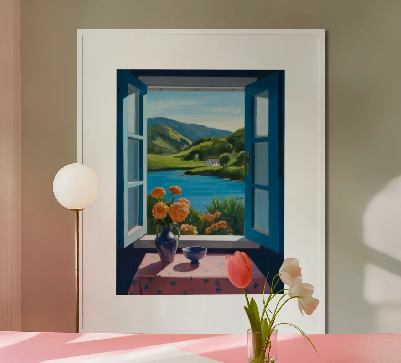 Vase sur le rebord d'une fenêtre poster de FadeAura