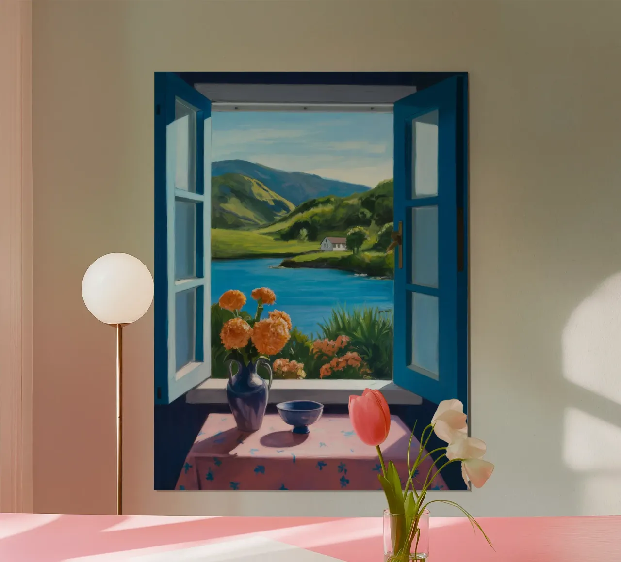 Vase sur le rebord d'une fenêtre poster de FadeAura