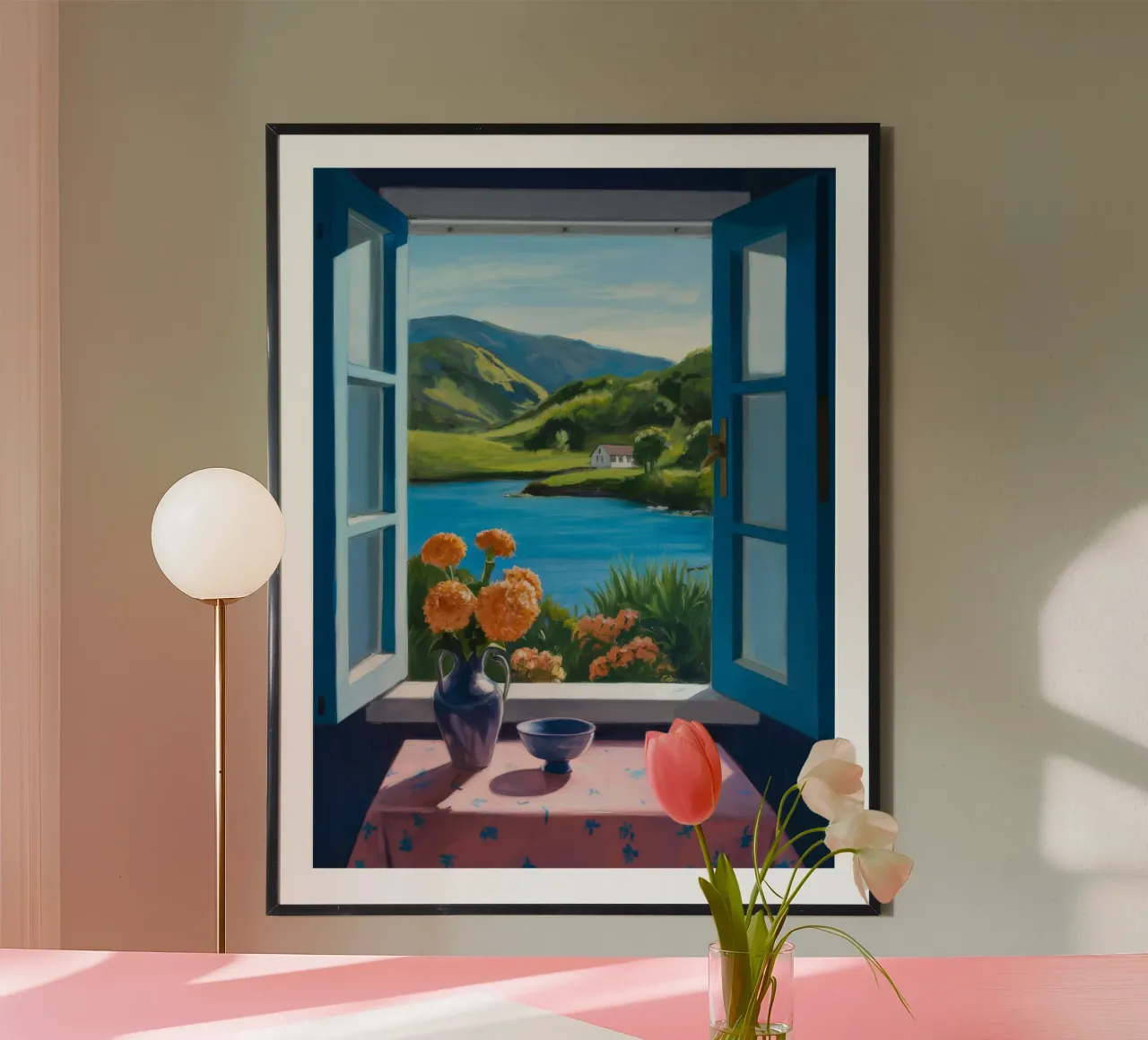 Vase sur le rebord d'une fenêtre poster de FadeAura