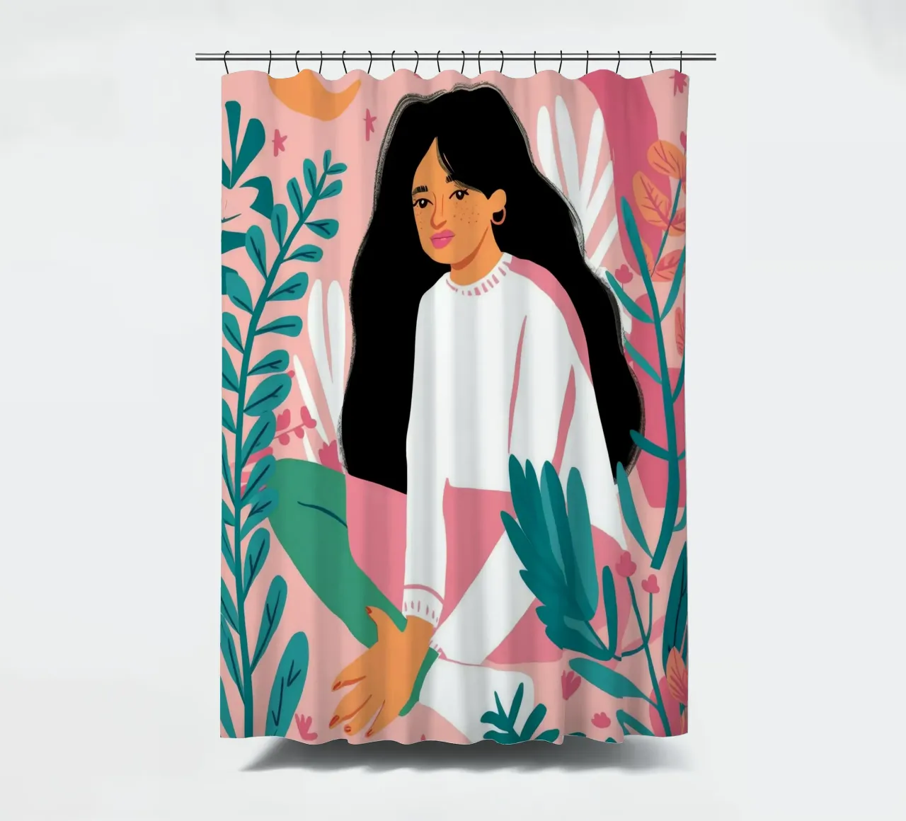 Celestial Flora Dream shower curtain by Peak Delusion