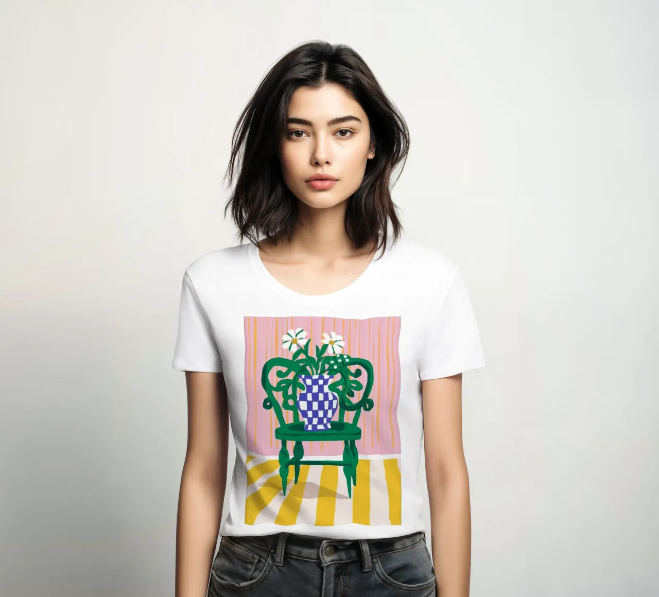 Silla verde Daisy Dreams camiseta de mujer de Muse Artworks