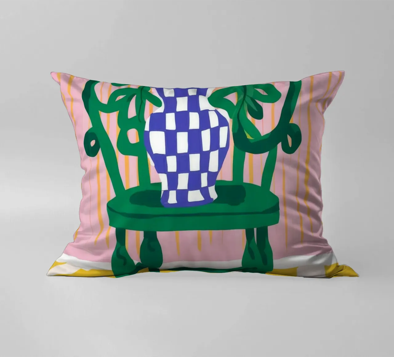 Sedia verde Daisy Dreams cuscino da Muse Artworks