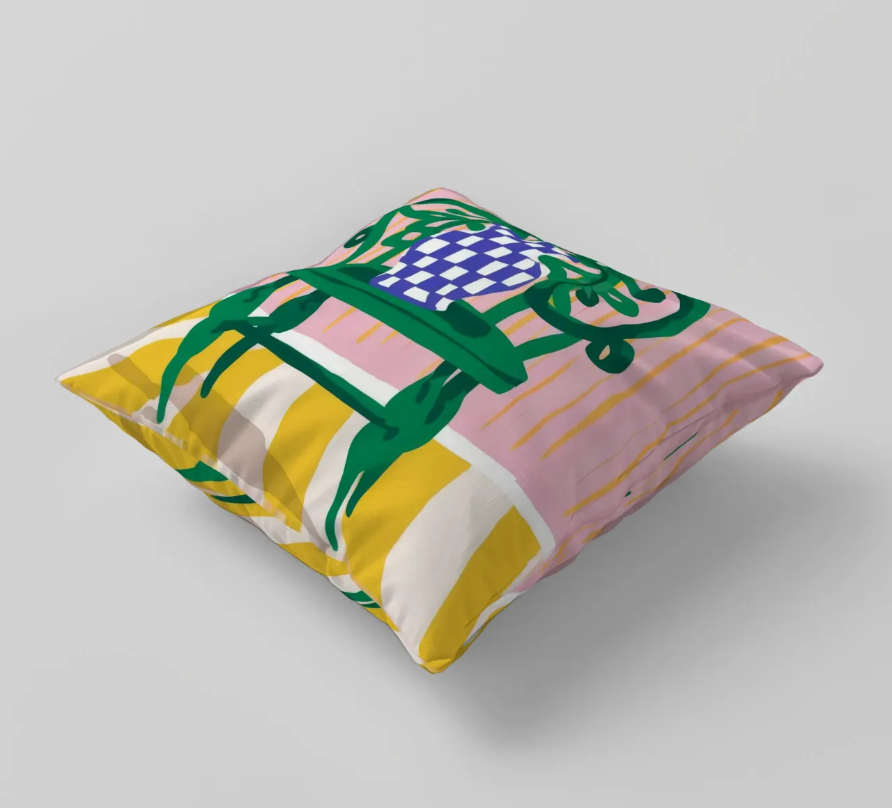 Sedia verde Daisy Dreams cuscino da Muse Artworks