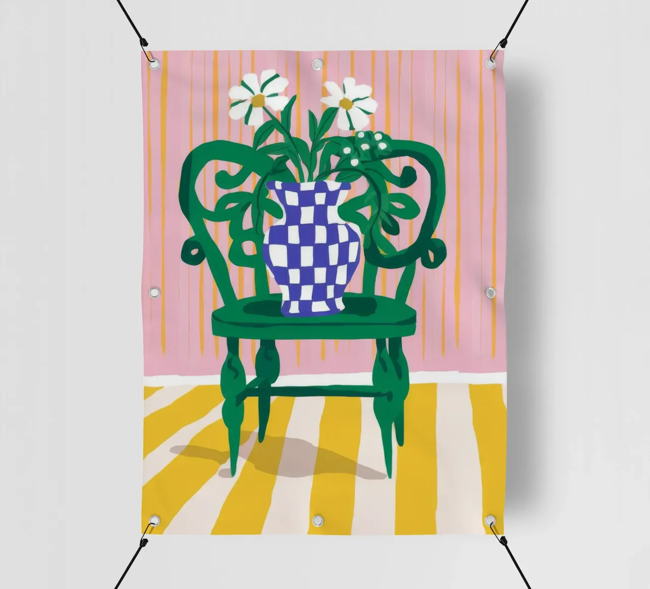 Sedia verde Daisy Dreams telo in pvc da Muse Artworks