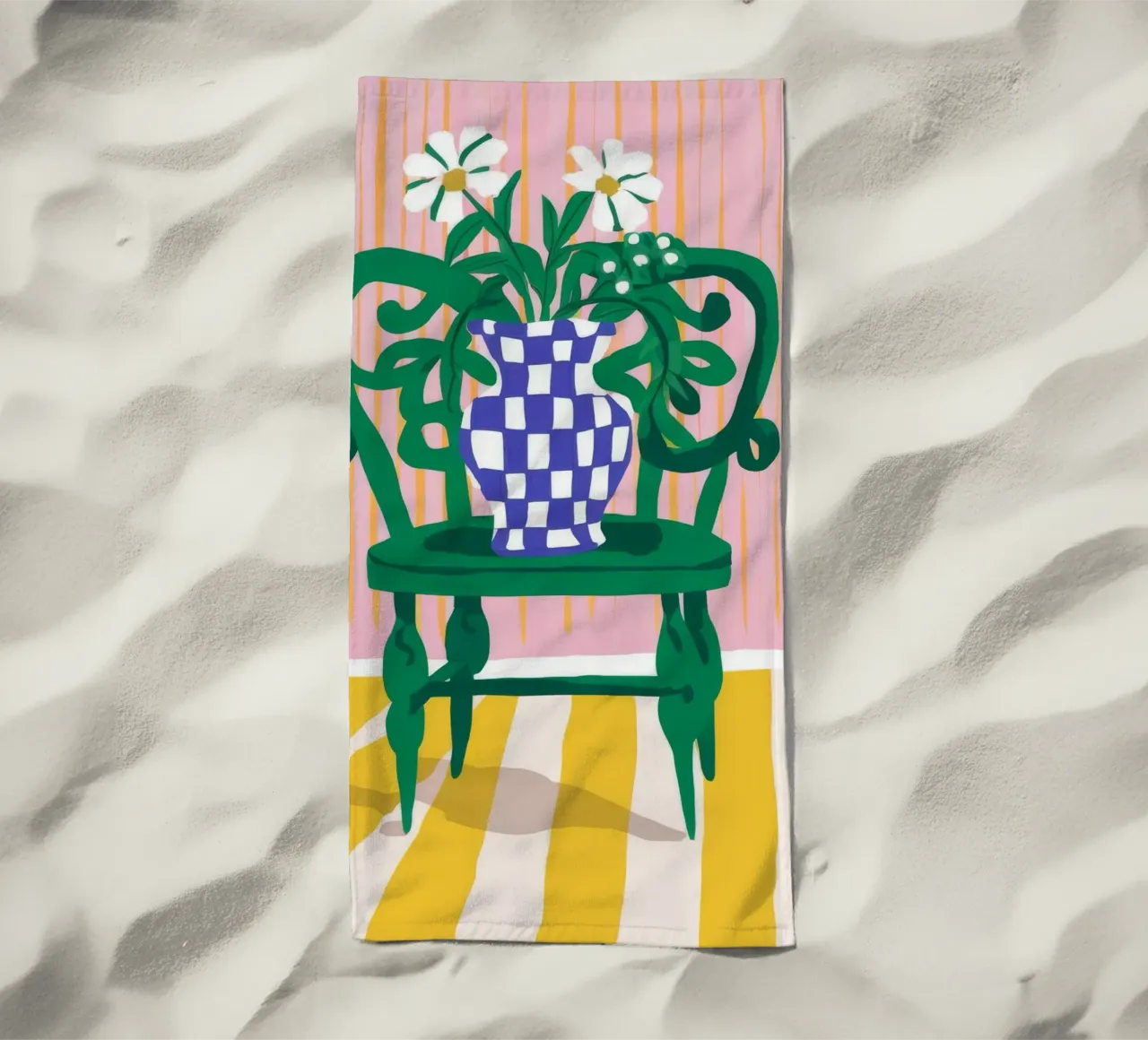 Sedia verde Daisy Dreams telo mare da Muse Artworks
