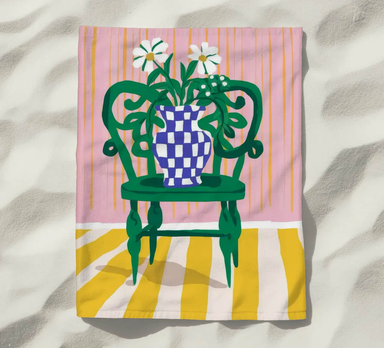 Sedia verde Daisy Dreams telo mare da Muse Artworks
