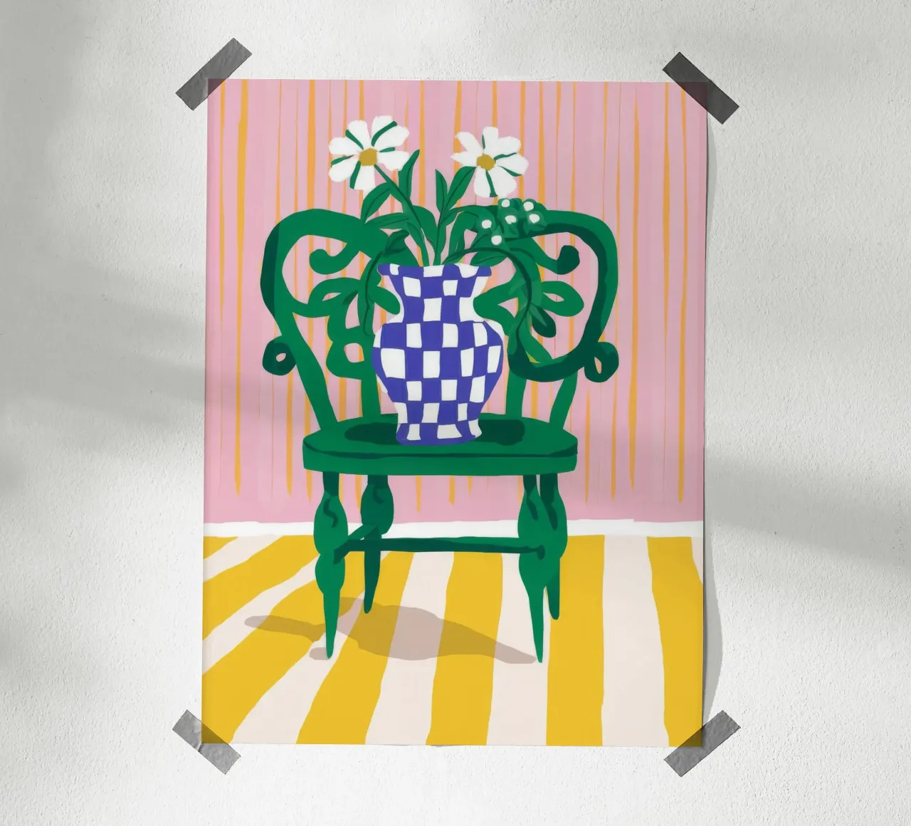 Sedia verde Daisy Dreams carta hahnemühle da Muse Artworks
