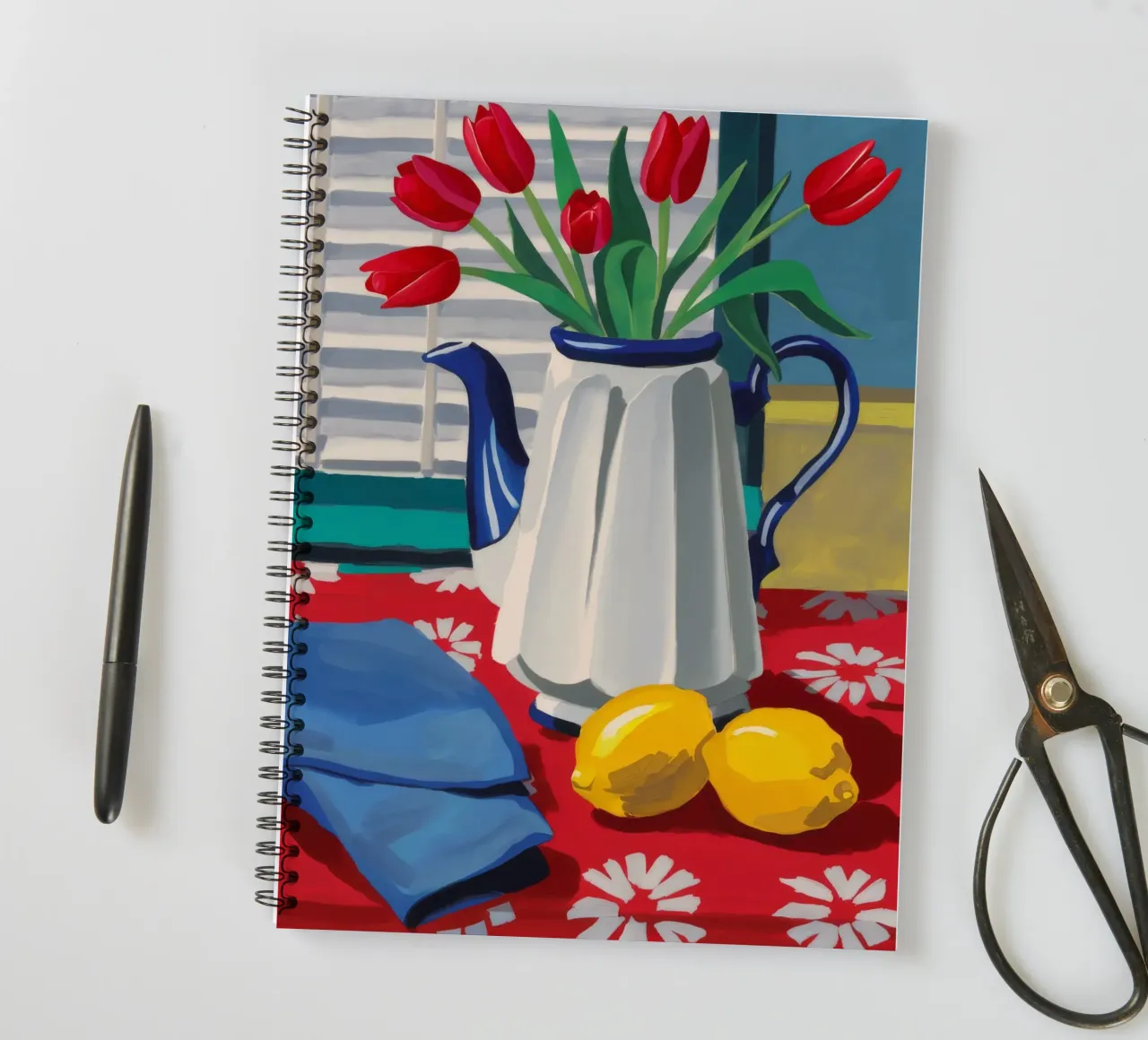 Enamelware Tulip Stillness spiral notebook by Stone Decade