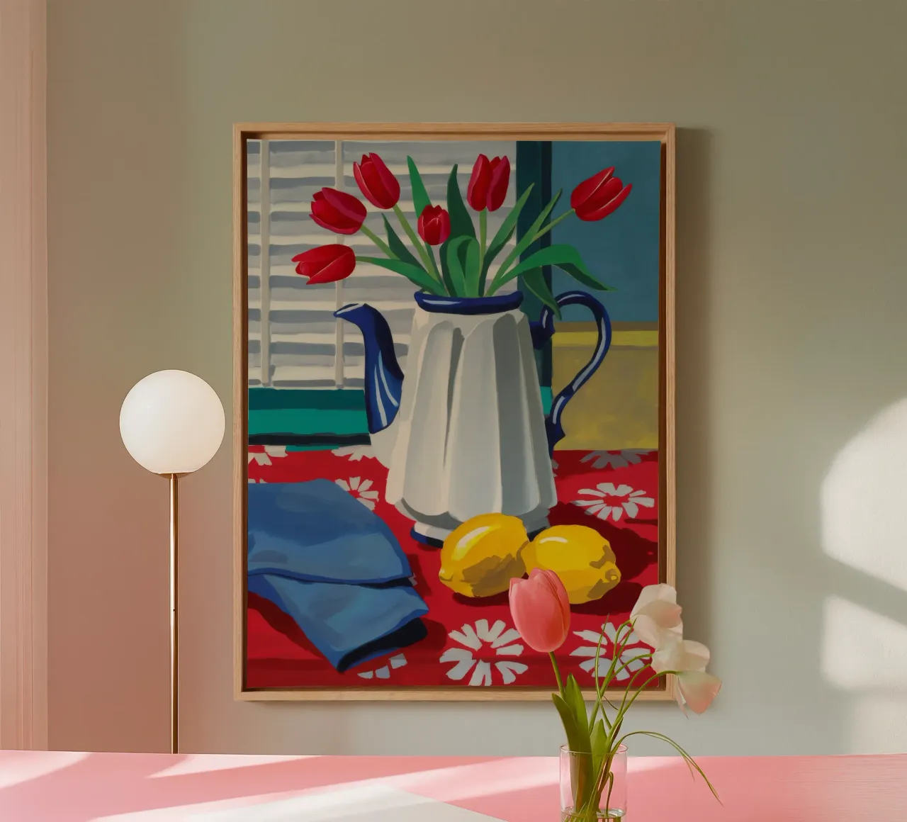Emaille Tulp Stilte canvas van Stone Decade