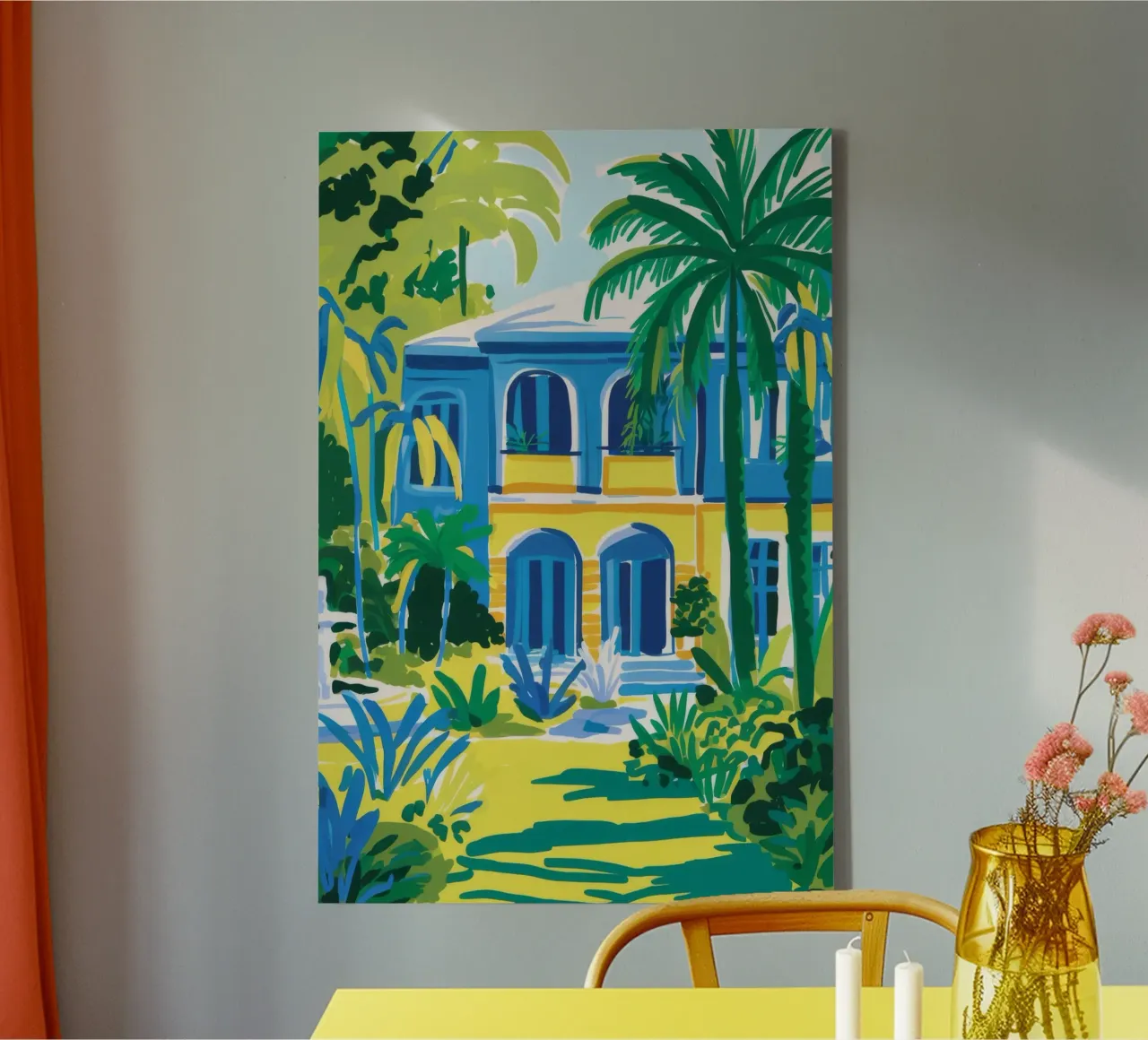 Promenade dans la cour d'Azure toile avec Caisse américaine de FadeAura