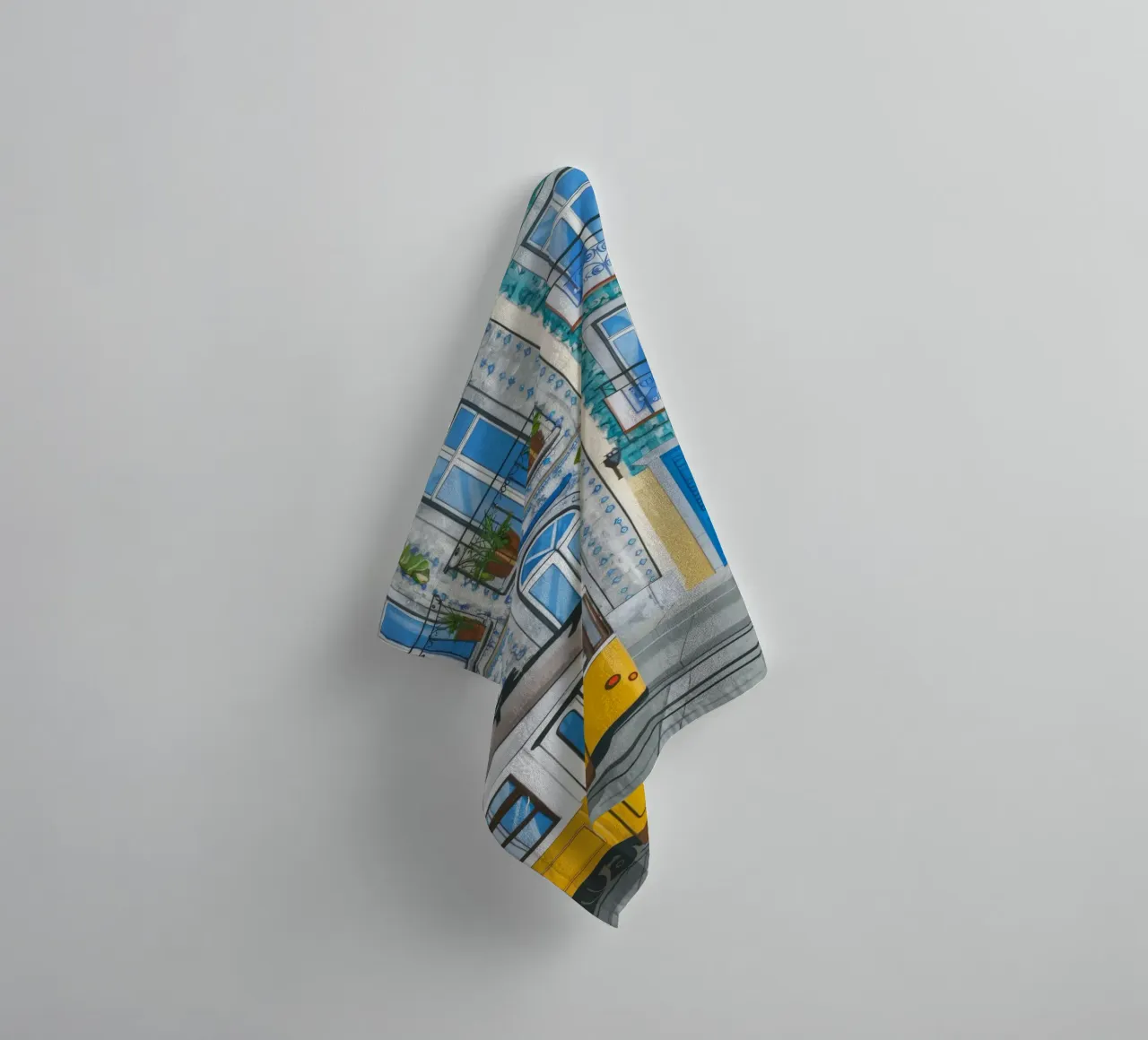 Lisbon Tram Balcony towel by Muse Artworks