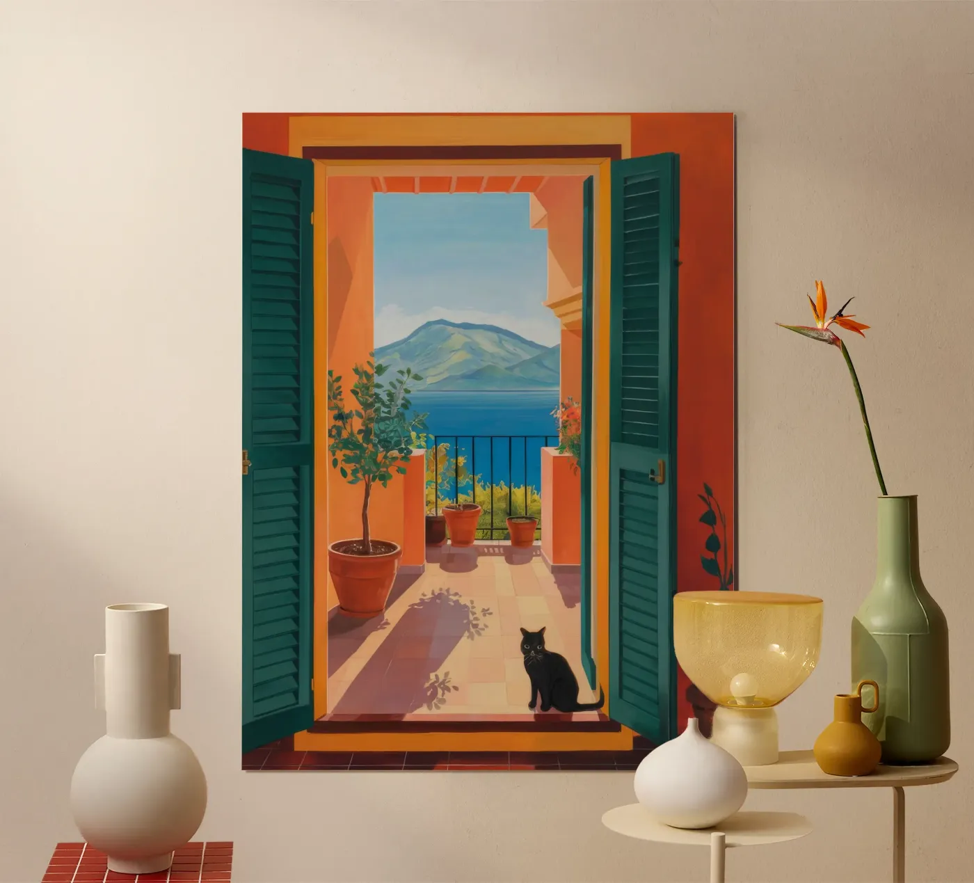 Shuttered Window Cat poster by FadeAura