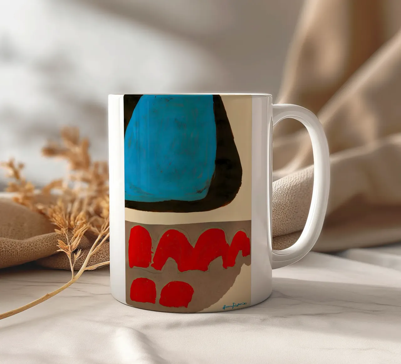 Hanna Peterson colours zoom cream ceramic mug by Davidprint