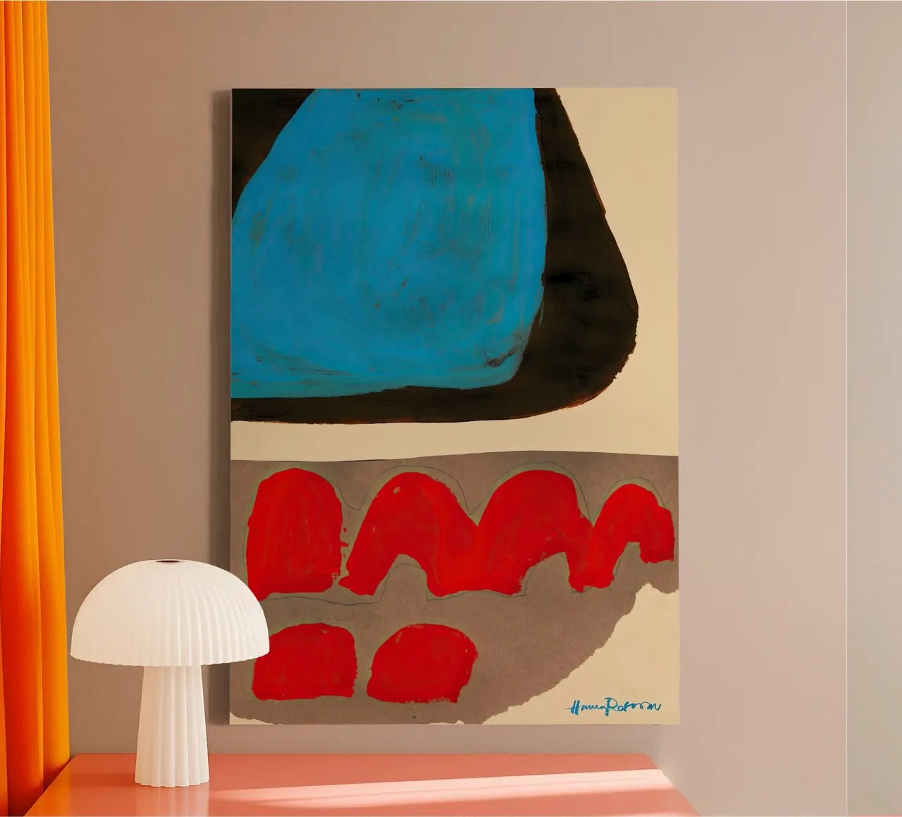 Hanna Peterson colori zoom crema tela con Cornice a cassetta da Davidprint