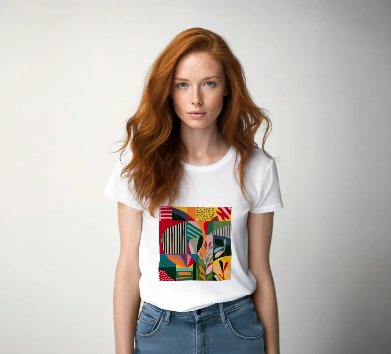 Abstract Patterned Foliage women's fitted t-shirt by FadeAura