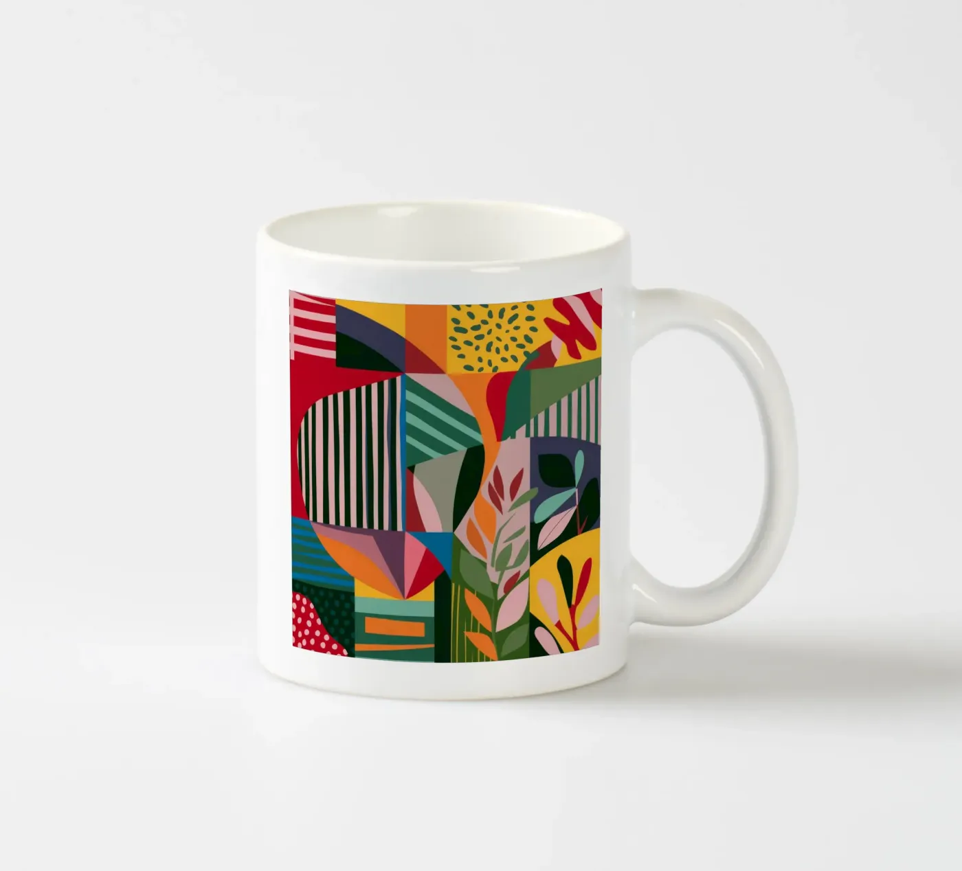 Abstract Patterned Foliage ceramic mug by FadeAura