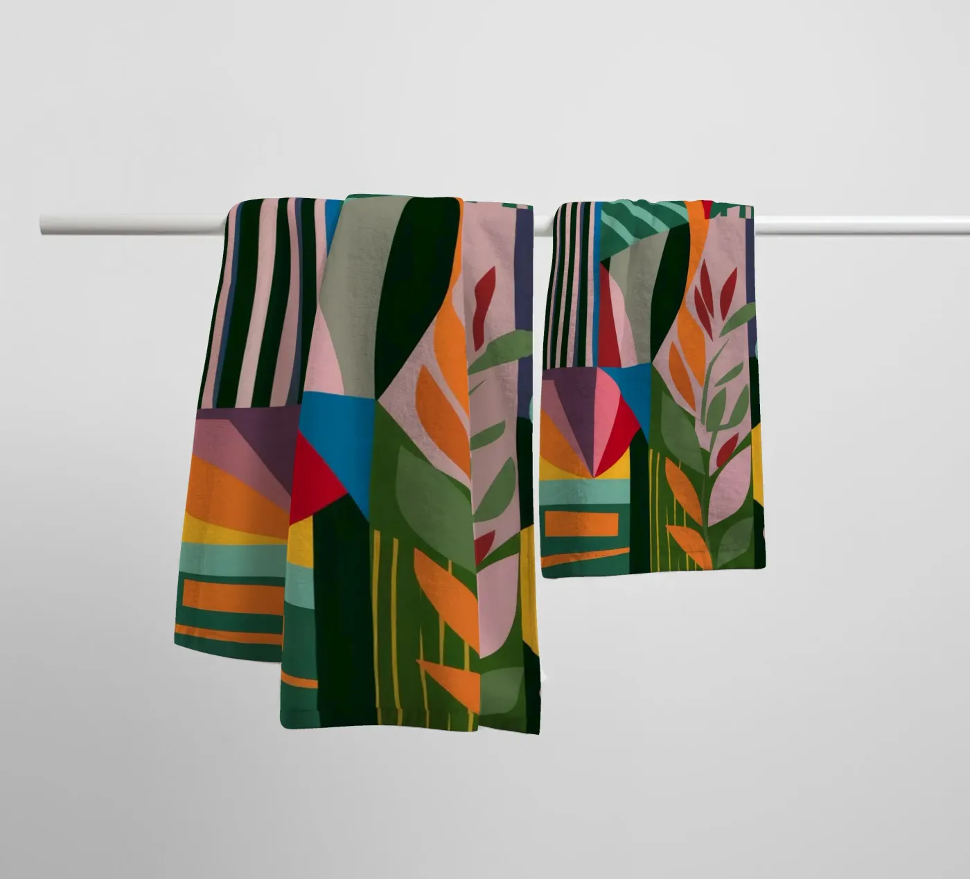 Feuillage à motifs abstraits serviette de bain de FadeAura