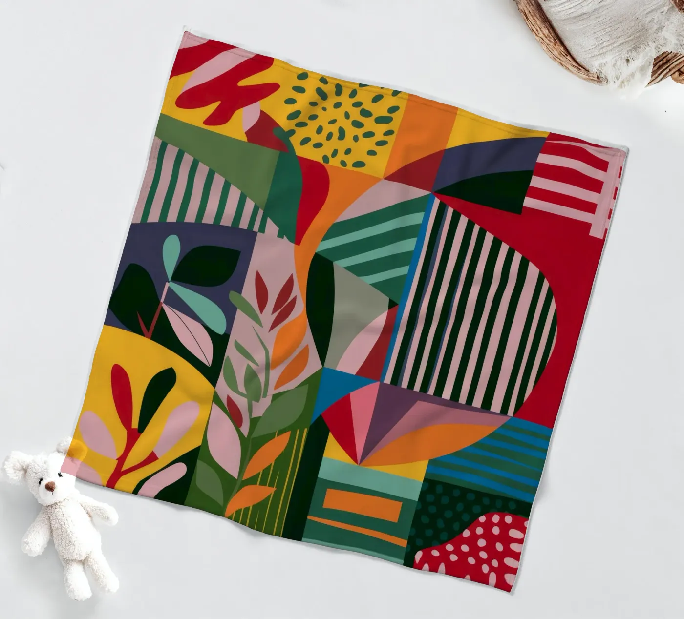 Abstract Patterned Foliage fleece blanket by FadeAura
