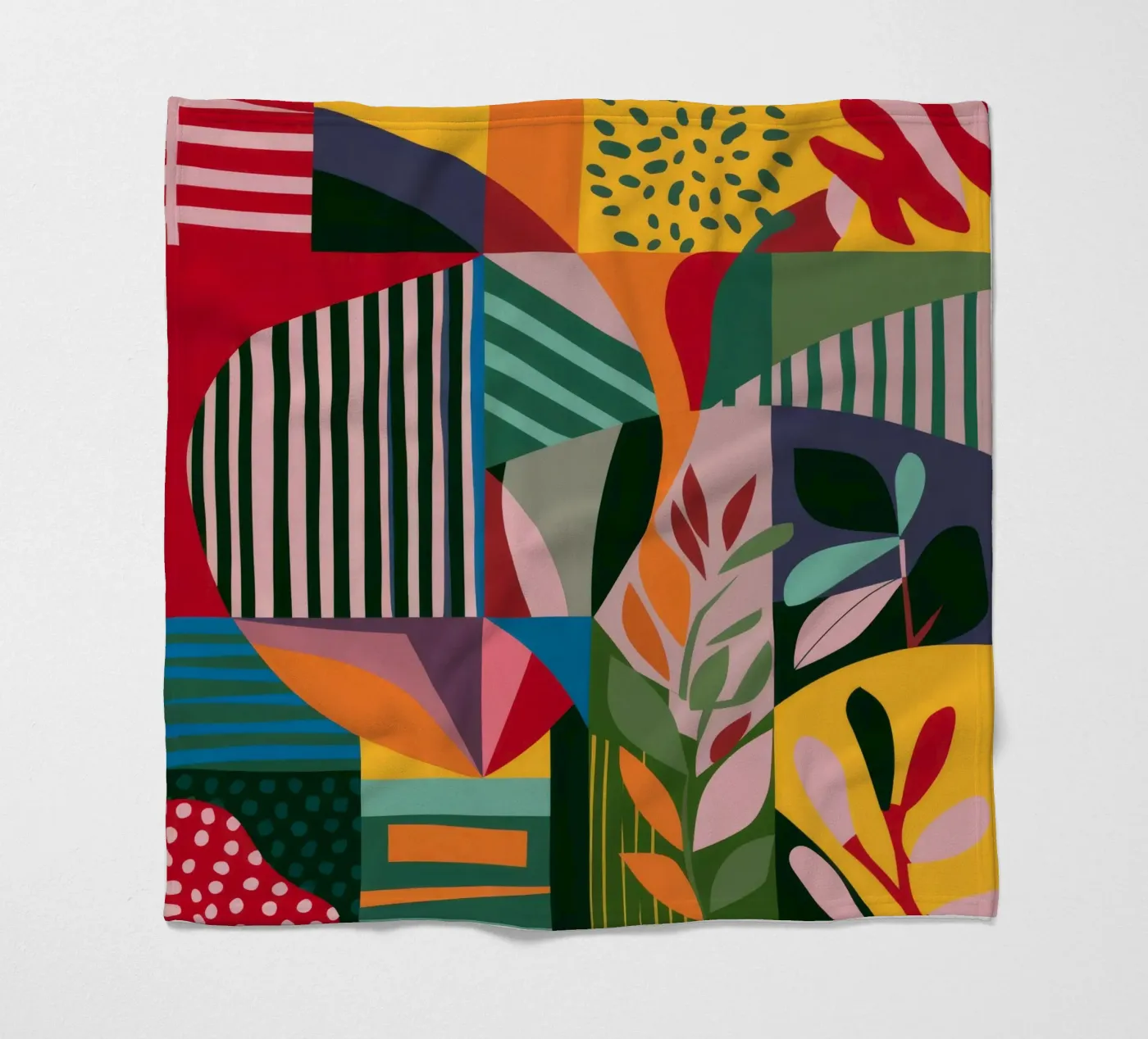 Abstract Patterned Foliage fleece blanket by FadeAura