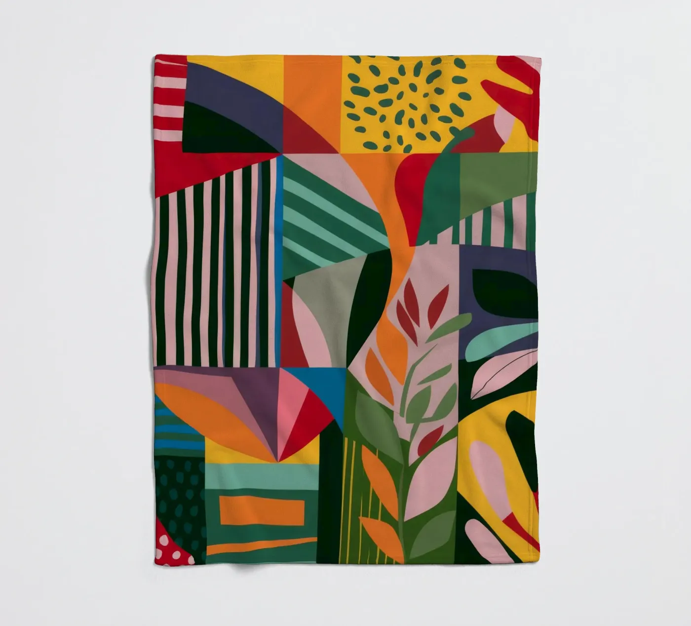 Abstract Patterned Foliage fleece blanket by FadeAura