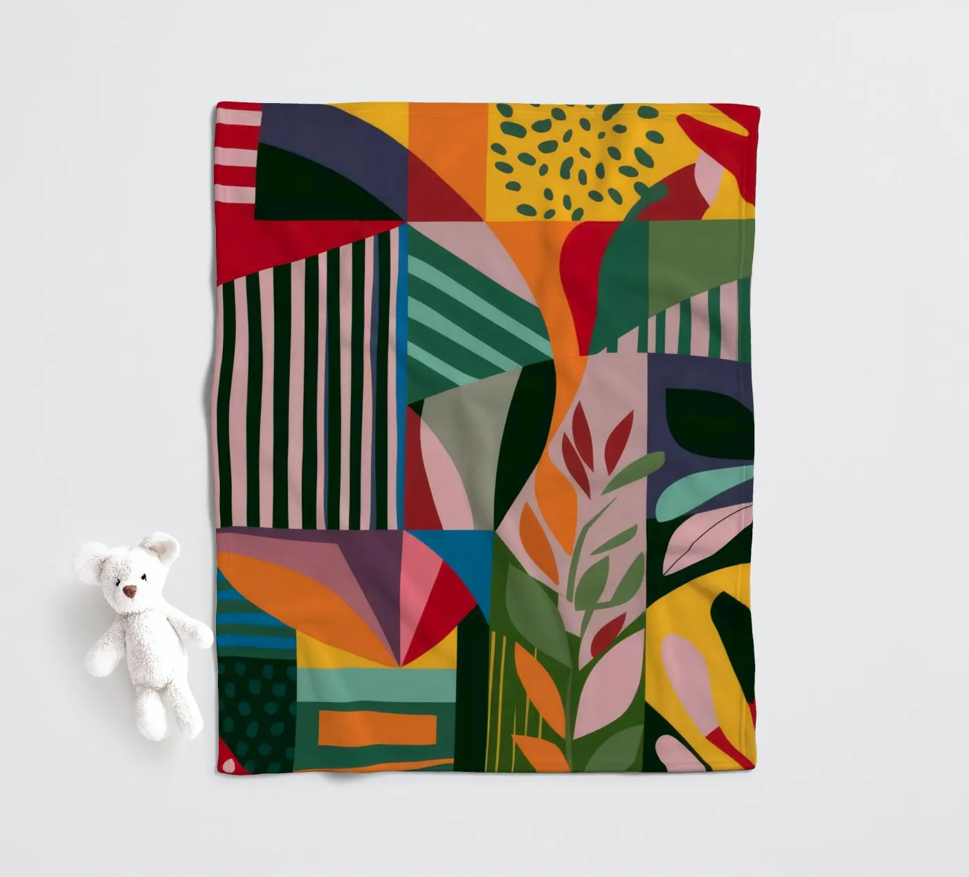 Abstract Patterned Foliage fleece blanket by FadeAura