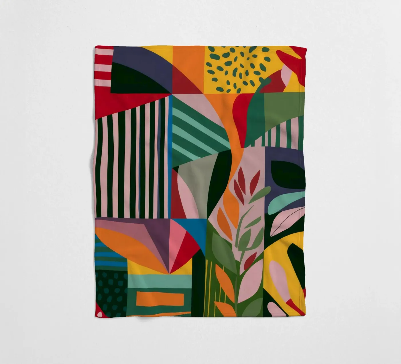 Abstract Patterned Foliage fleece blanket by FadeAura