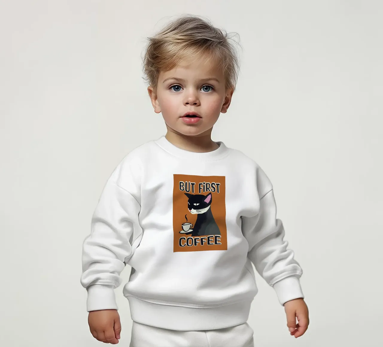 Gatto nero ma primo caffè felpa neonato da Arjun