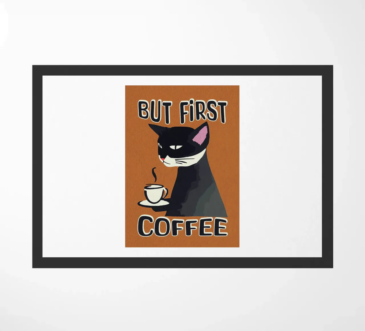 Gatto nero ma primo caffè zerbino da Arjun