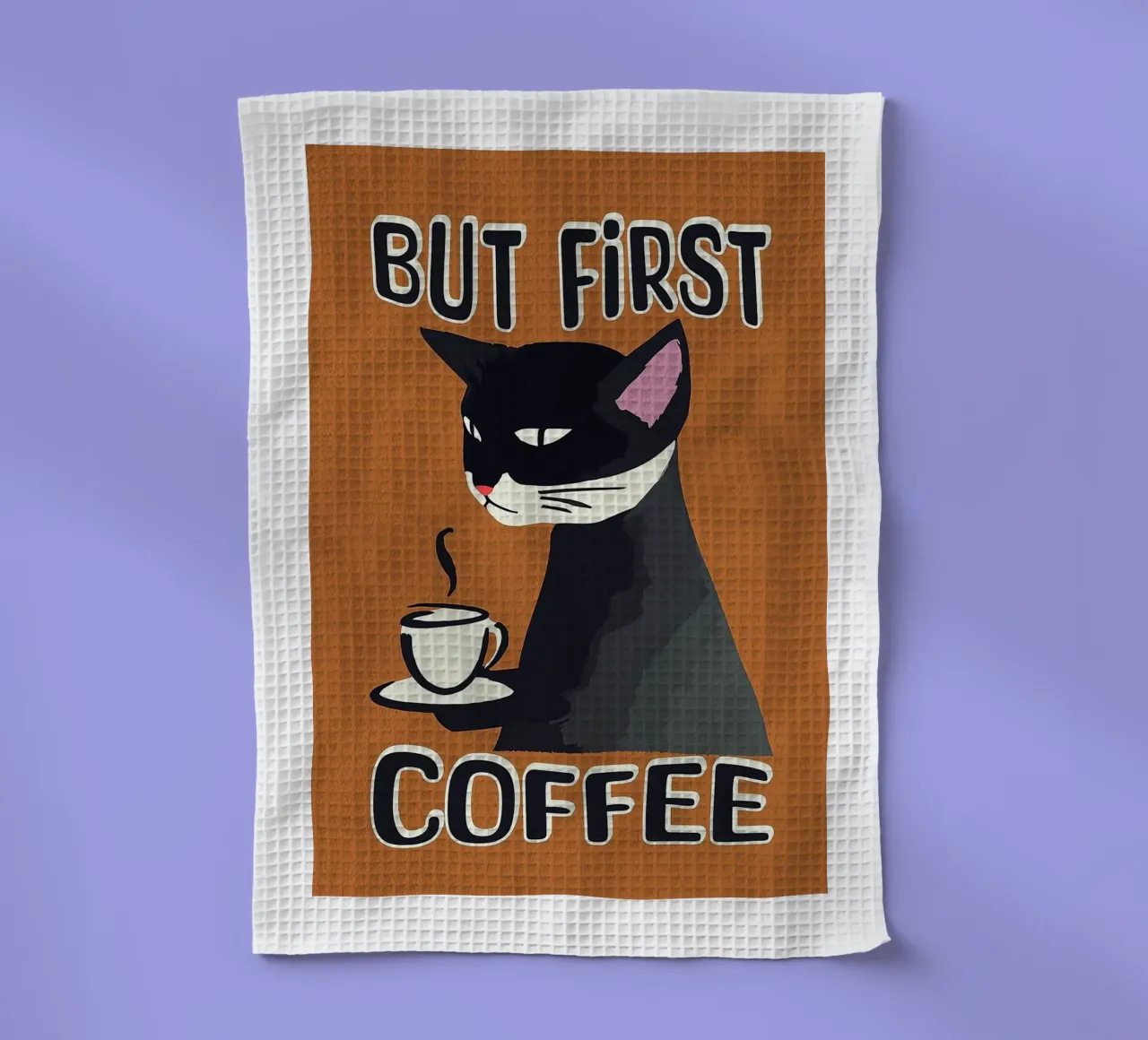 Gatto nero ma primo caffè canovaccio da cucina da Arjun