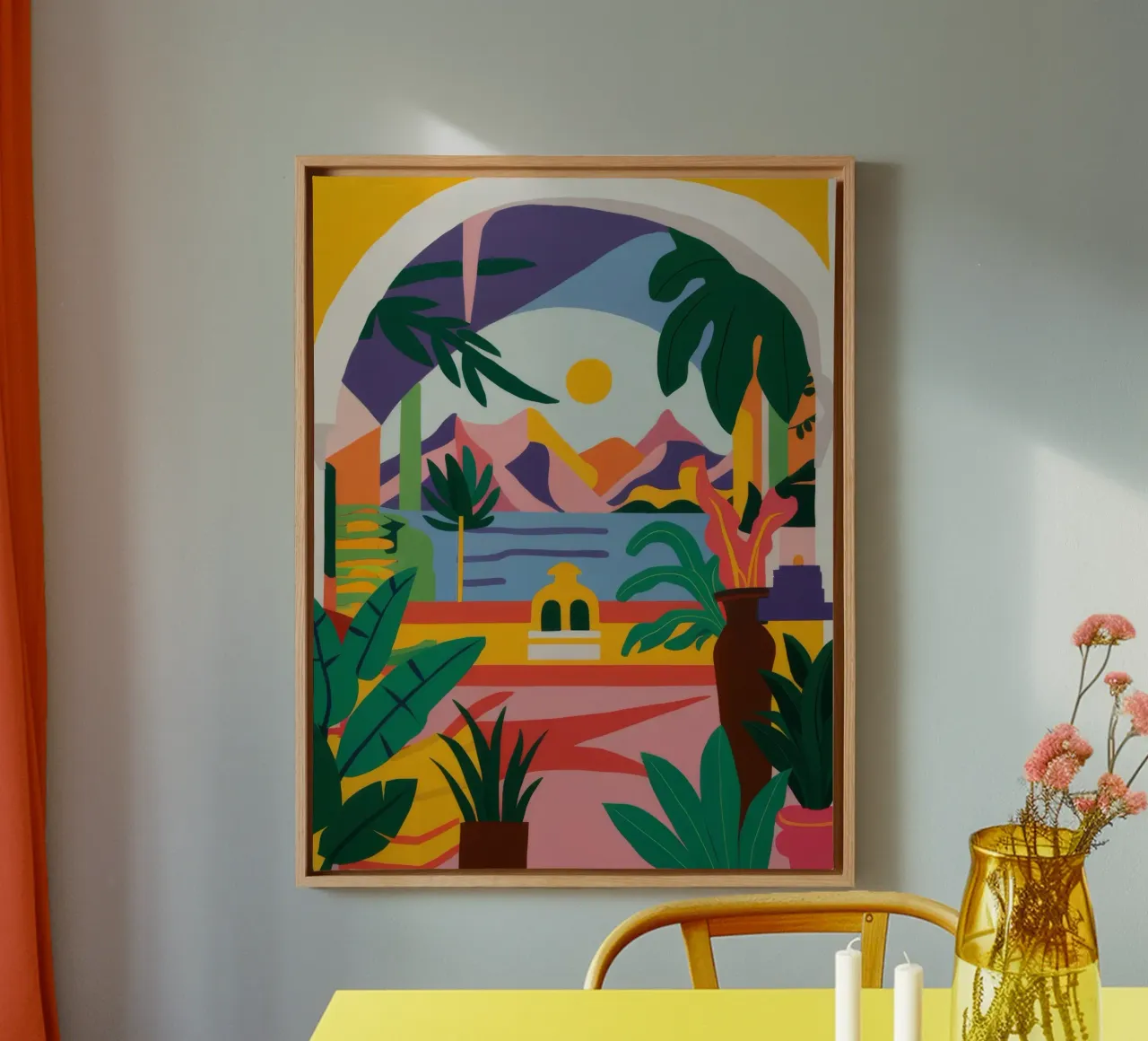 Palm Vista en arc de cercle toile de Muse Artworks