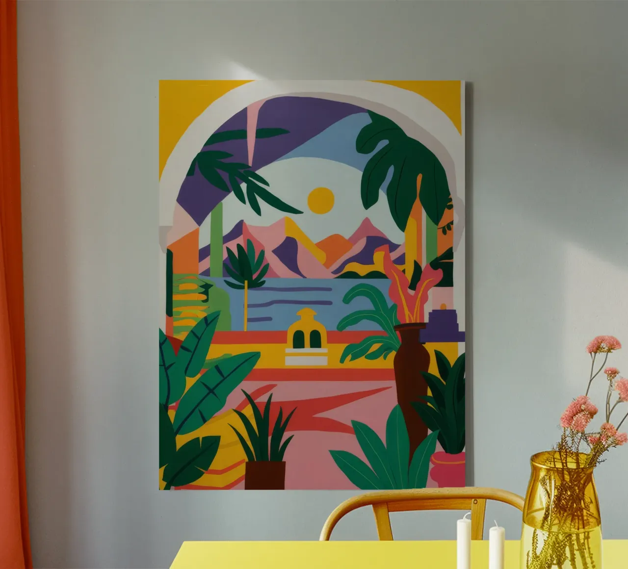 Palm Vista en arc de cercle toile de Muse Artworks