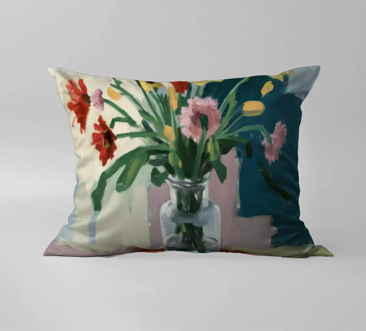 Klare Vase Moody Blooms Kissen von Stone Decade