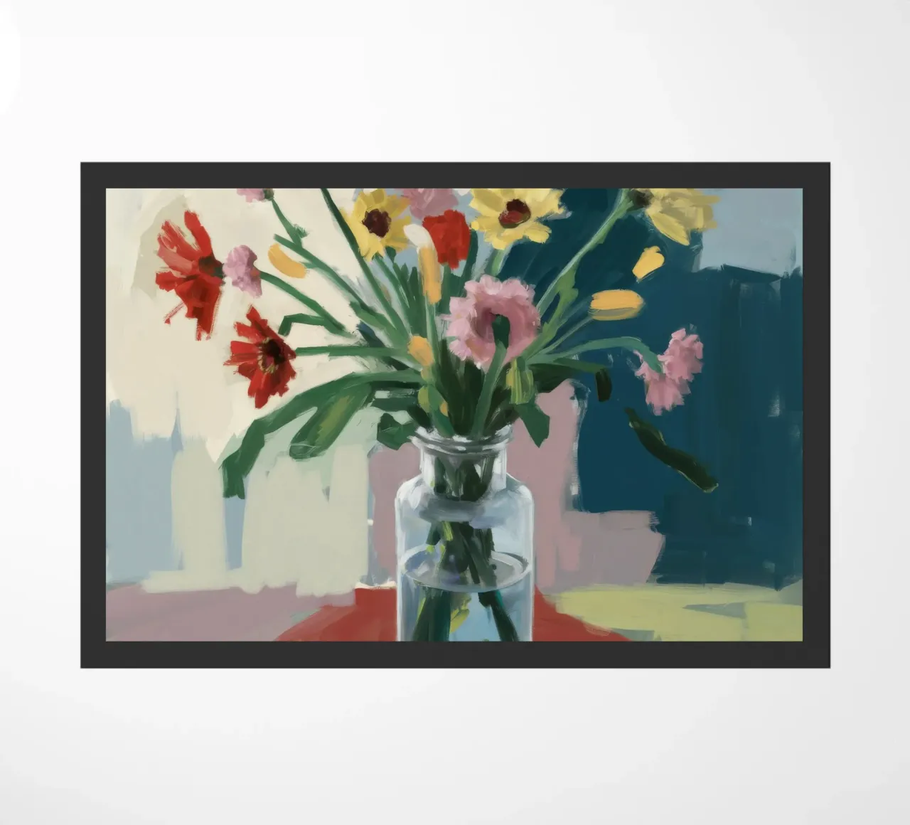 Klare Vase Moody Blooms Fußmatte von Stone Decade