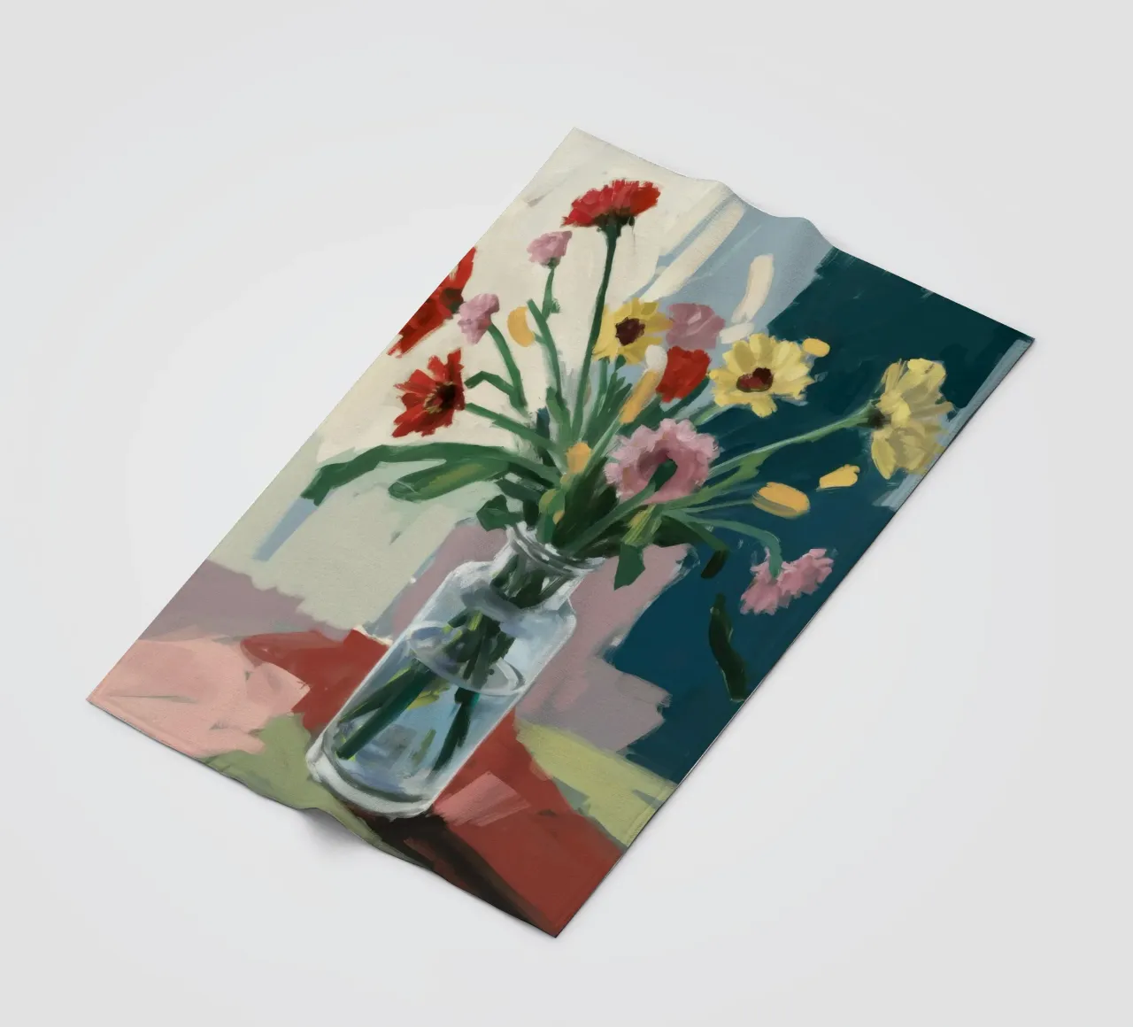 Vaso trasparente Moody Blooms coperta in pile da Stone Decade