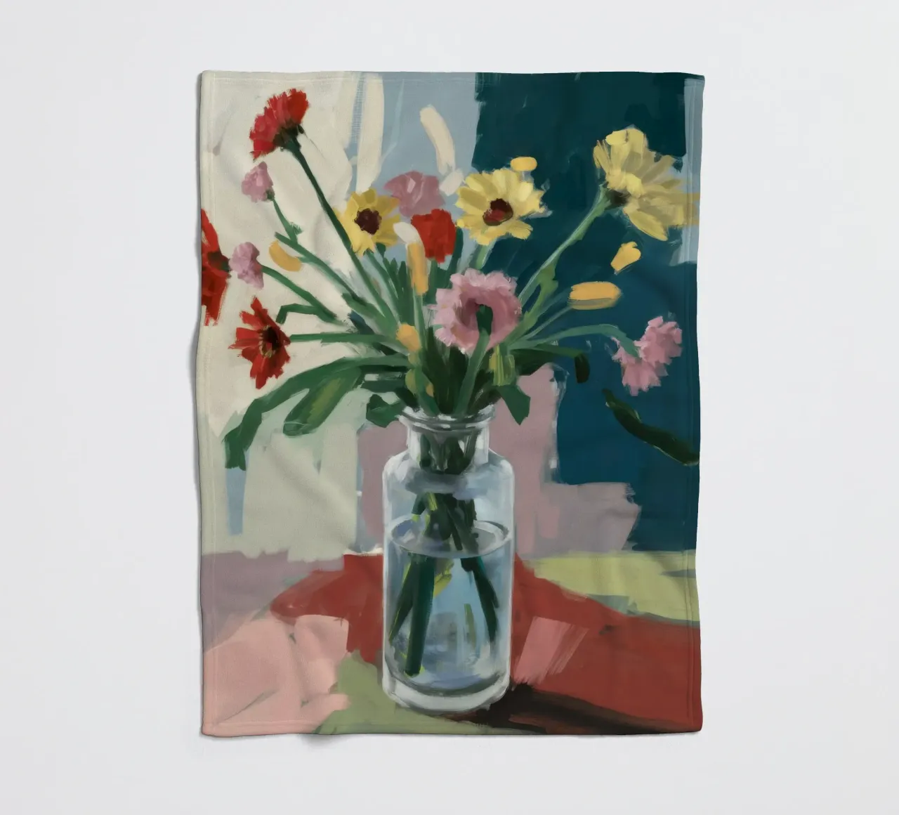 Vaso trasparente Moody Blooms coperta in pile da Stone Decade